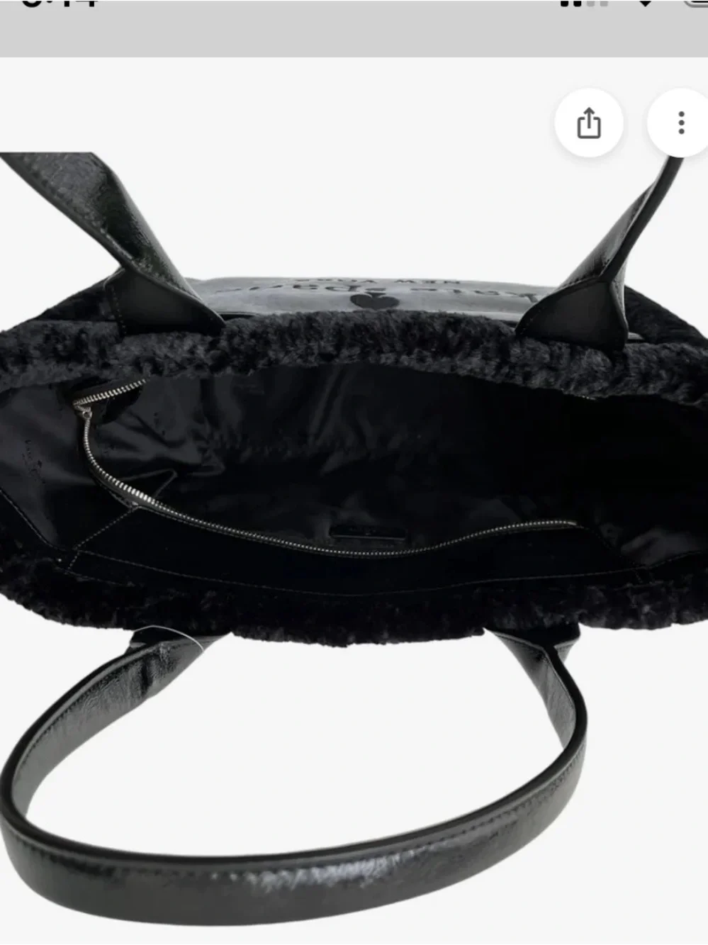 Kate Spade Jett Faux Sherling Tote Bag Black - Used 1 time